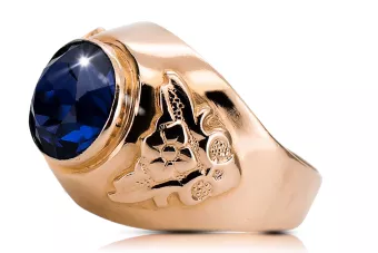 Žiedas Vintažinis stilius Sapyras Originalus 14k rožinio aukso vintage vrc078r